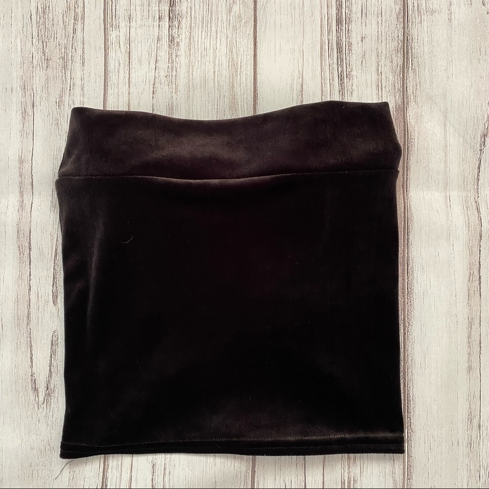 Victoria's Secret Black Vintage Velour Crop Top